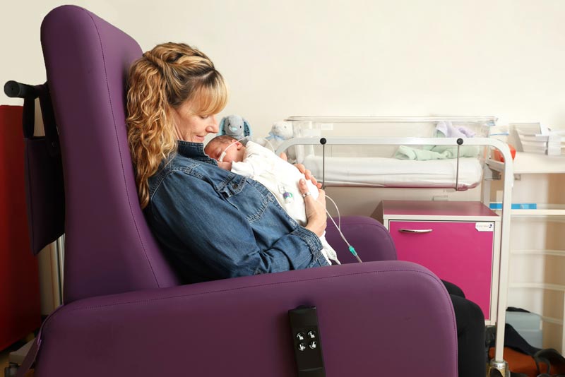 One of the donated Neonatal chairs