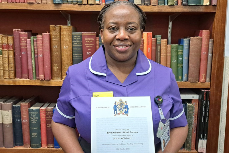 Latest News: Toyin with her Master’s certificate