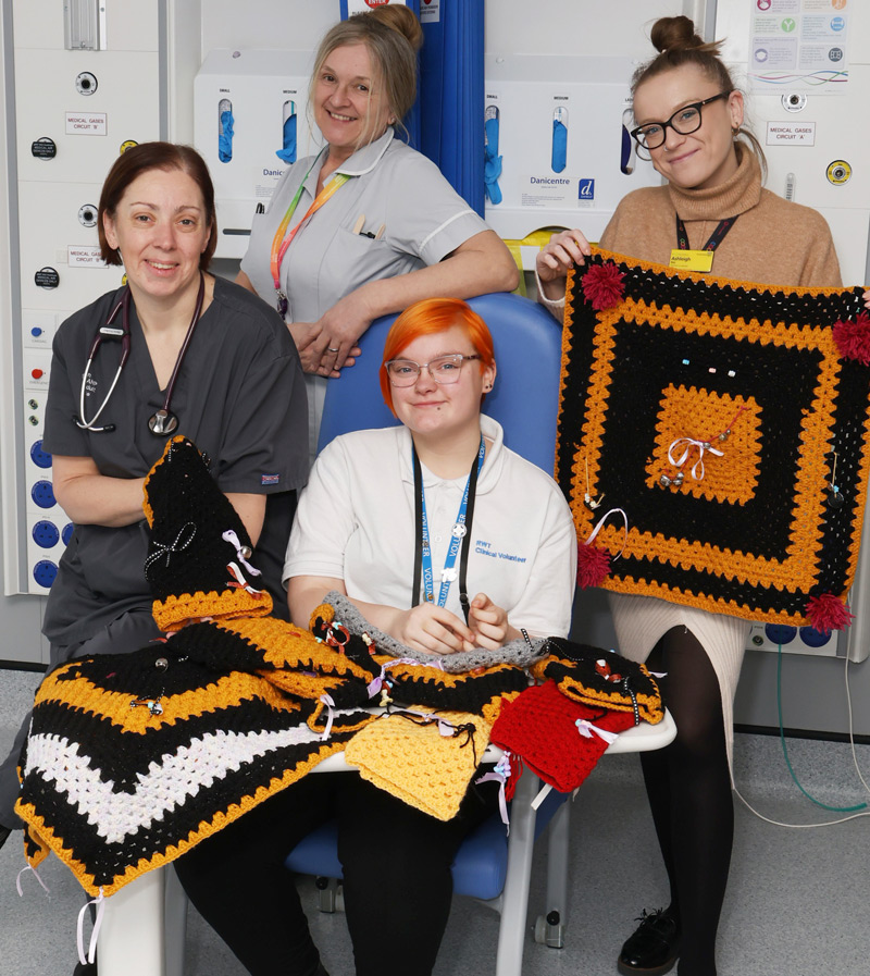 Latest News: Jess (red hair) with some of the items she has made